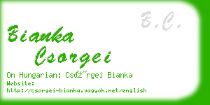 bianka csorgei business card